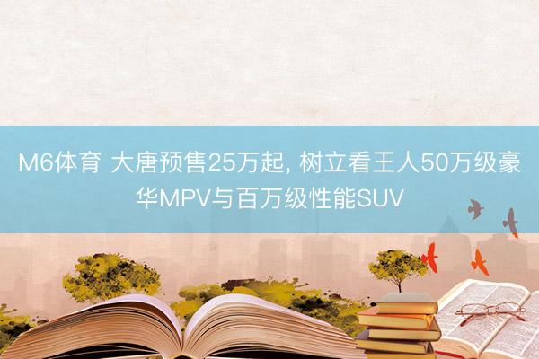 M6体育 大唐预售25万起, 树立看王人50万级豪华MPV与百万级性能SUV
